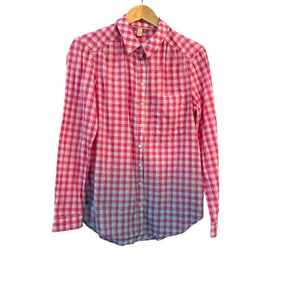 Pilcro Deb Gingham Button Shirt Size S Cotton Long Sleeve - Picture 1 of 11